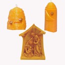 Sveče iz čebeljega voska  - panj veliki, zavita s čebelo, jaslice