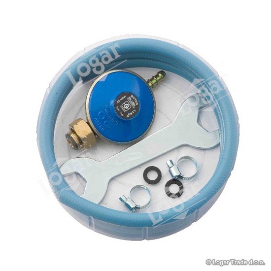 Cev za plinski gorilec 1,5 m + regulator + ključ - 3307