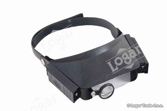 Naglavna lupa z lučko, 2 povečavi - 5140