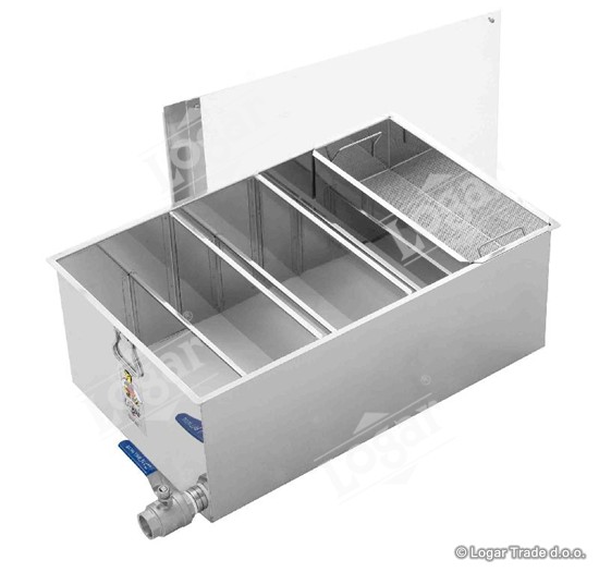 Korito čistilno s 6 prekati  87x55x35 cm, nerjaveče - 7232