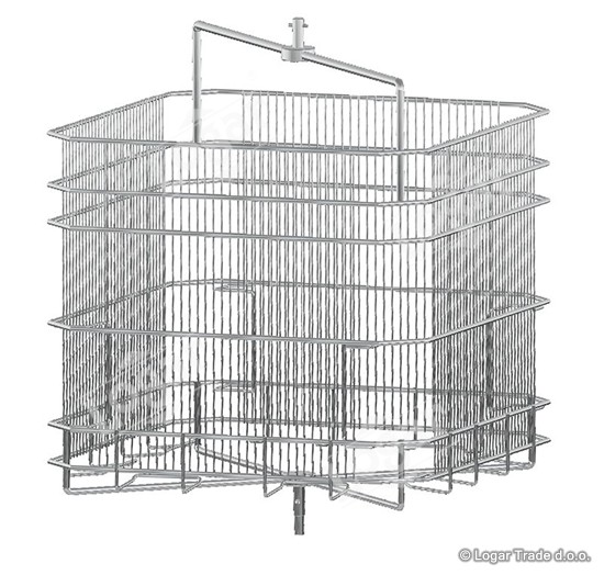 Koš za točilo 4S brez osi, 37x41 cm, D63, nerjaveč - 7764