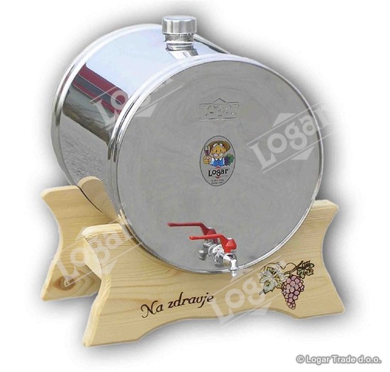 Posoda za vino 25 l ležeča, nerjaveča - 925L